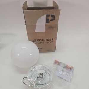 Progress Lighting P3605-30 White 1-Light Flush Mount with White Glass